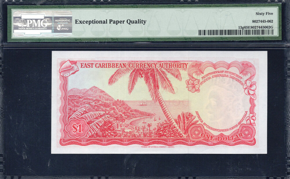 East Caribbean States - 1 Dollar 1965 - Pick # 13g - PMG 65 EPQ