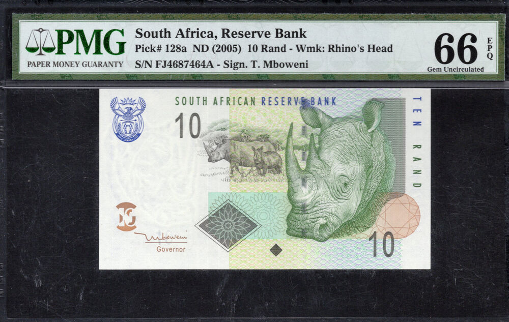 South Africa - 10 Rand 2005 - Pick # 128a - PMG 66 EPQ