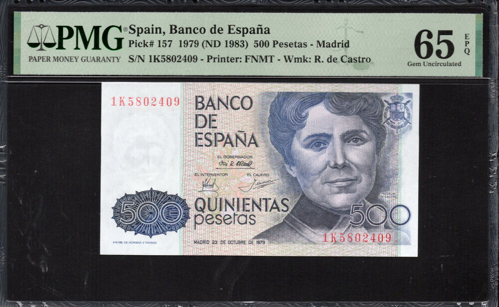 Spain - 500 Pesetas 1979 - Pick # 157 - PMG 65 EPQ