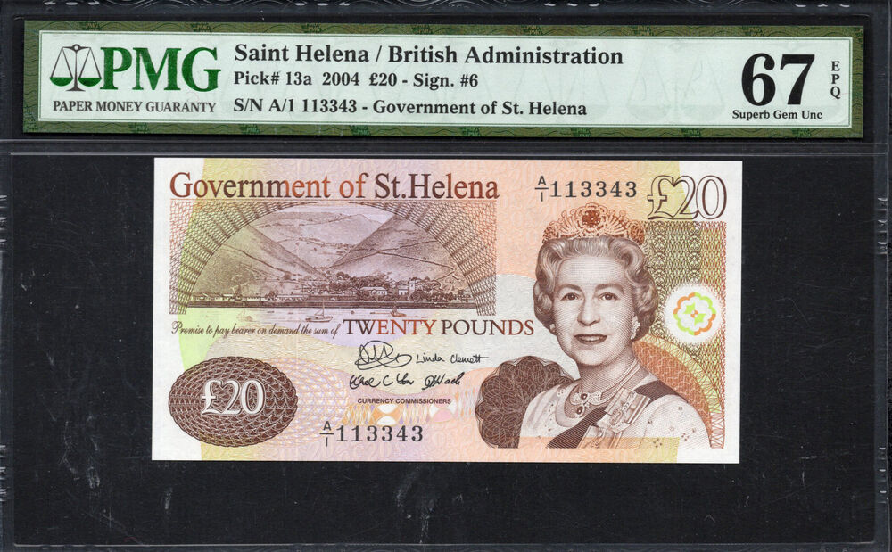 Saint Helena - 20 Pounds 2004 - Pick # 13a - PMG 67 EPQ