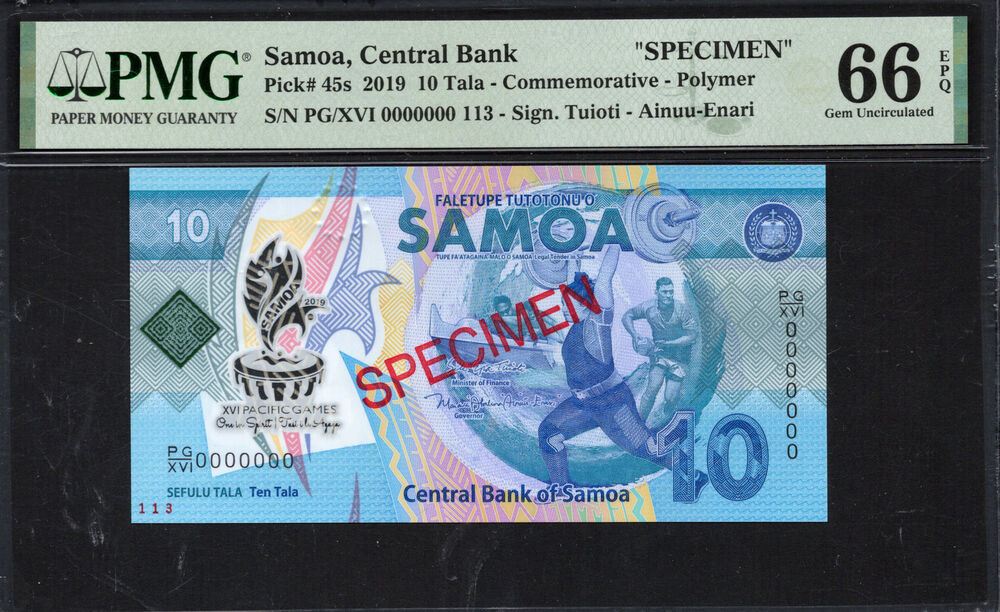 Samoa - 10 Tala 2019 - Pick # 45s - PMG 66 EPQ