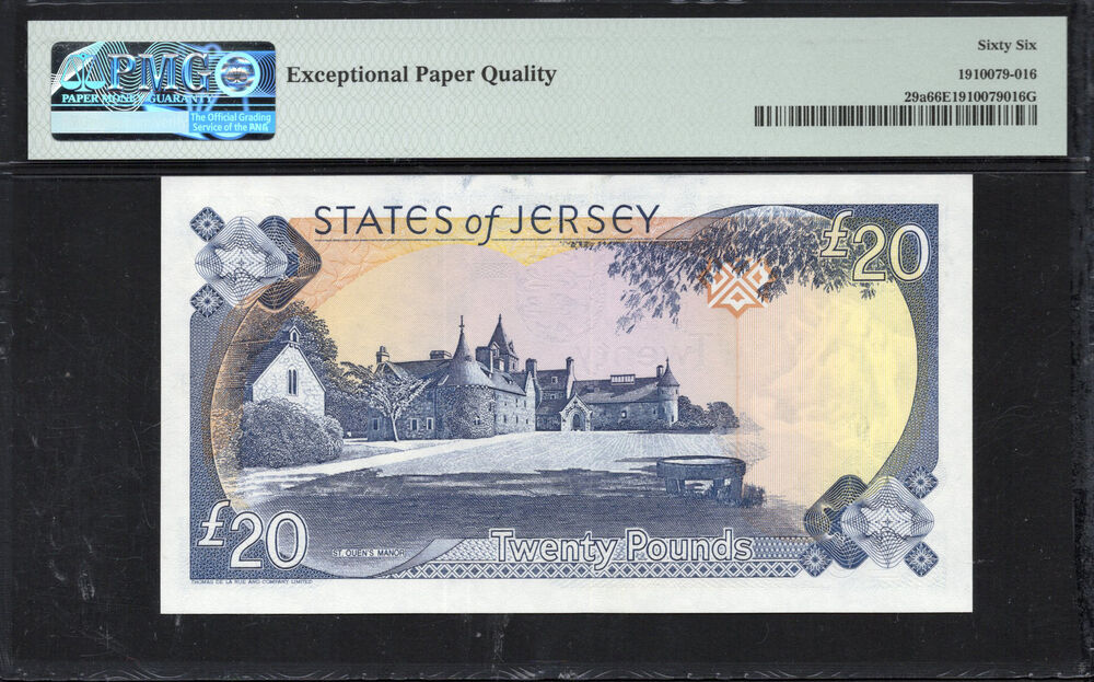 Jersey - 20 Pounds 2000 - Pick # 29a - PMG 66 EPQ