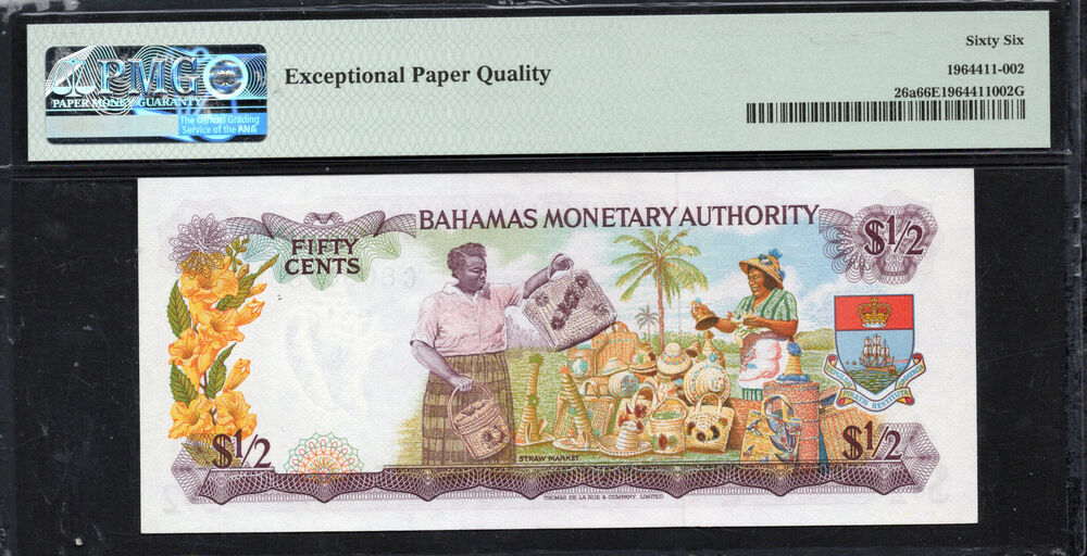 Bahamas - Half Dollar 1968 - Pick # 26a - PMG 66 EPQ