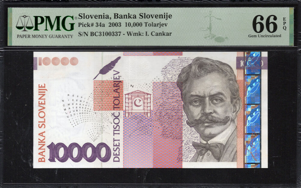 Slovenia - 10.000 Tolarjev 2003 - Pick # 34a - PMG 66 EPQ
