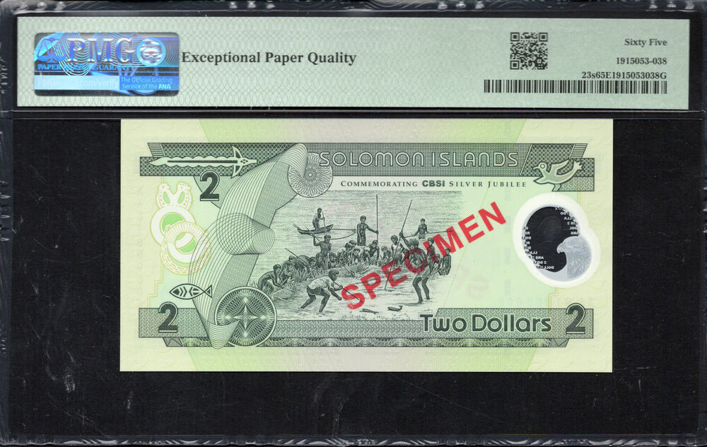Solomon Islands - 2 Dollars 2001 - Pick # 23s - PMG 65 EPQ