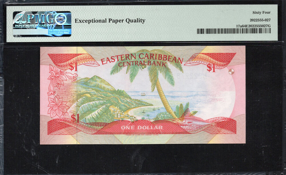 Antigua - 1 Dollar 1985 - Pick # 17a - PMG 64 EPQ