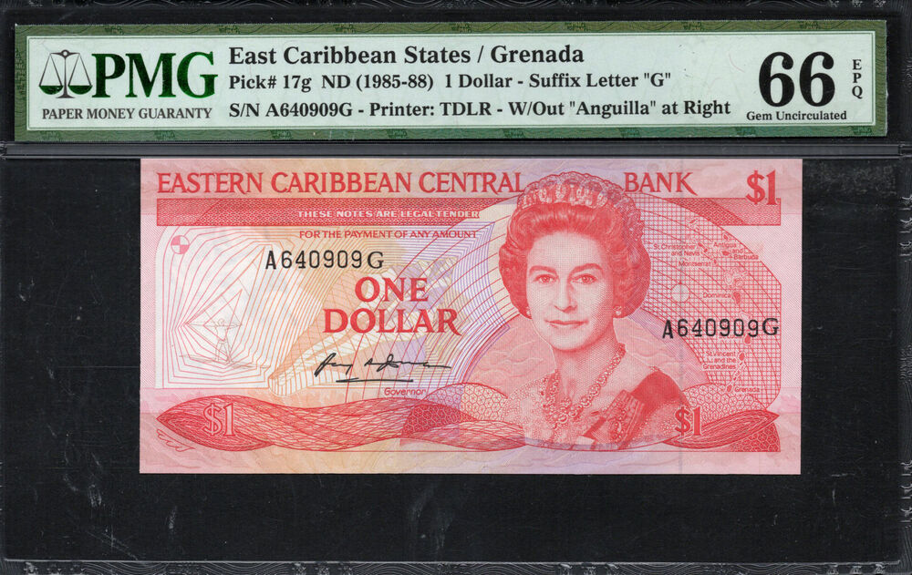Grenada - 1 Dollar 1985 - Pick # 17g - PMG 66 EPQ