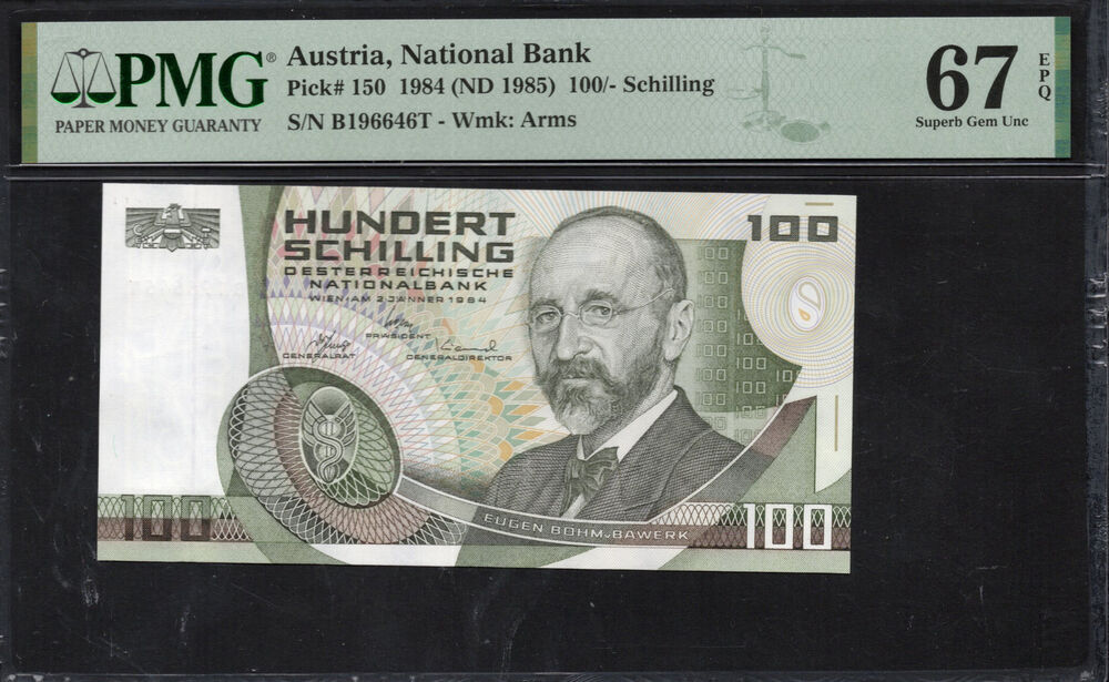 Austria - 100 Schilling 1984 - Pick # 150 - PMG 67 EPQ