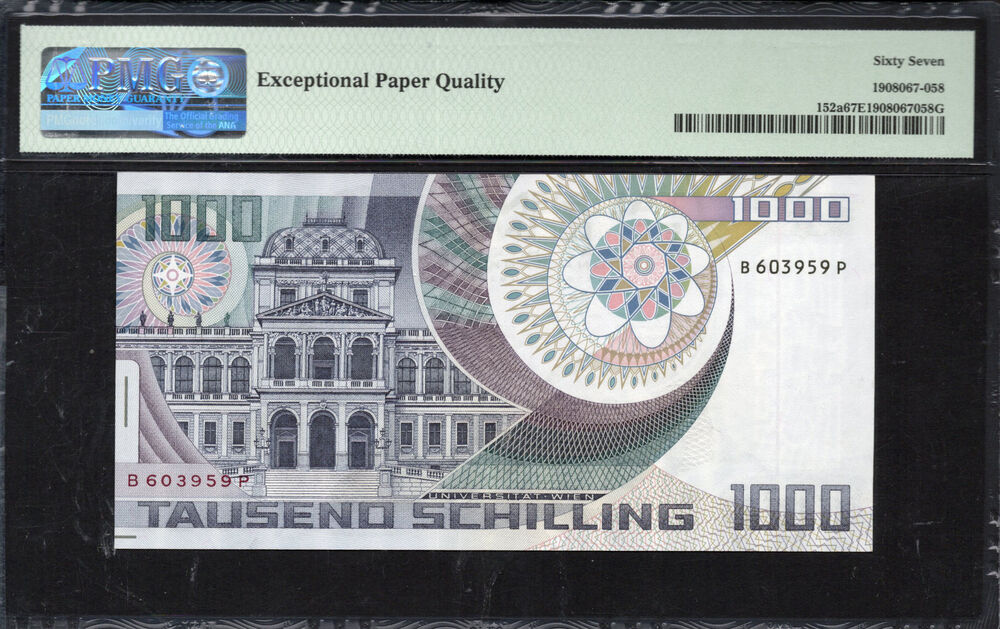 Austria - 1.000 Schilling 1983 - Pick # 152a - PMG 67 EPQ