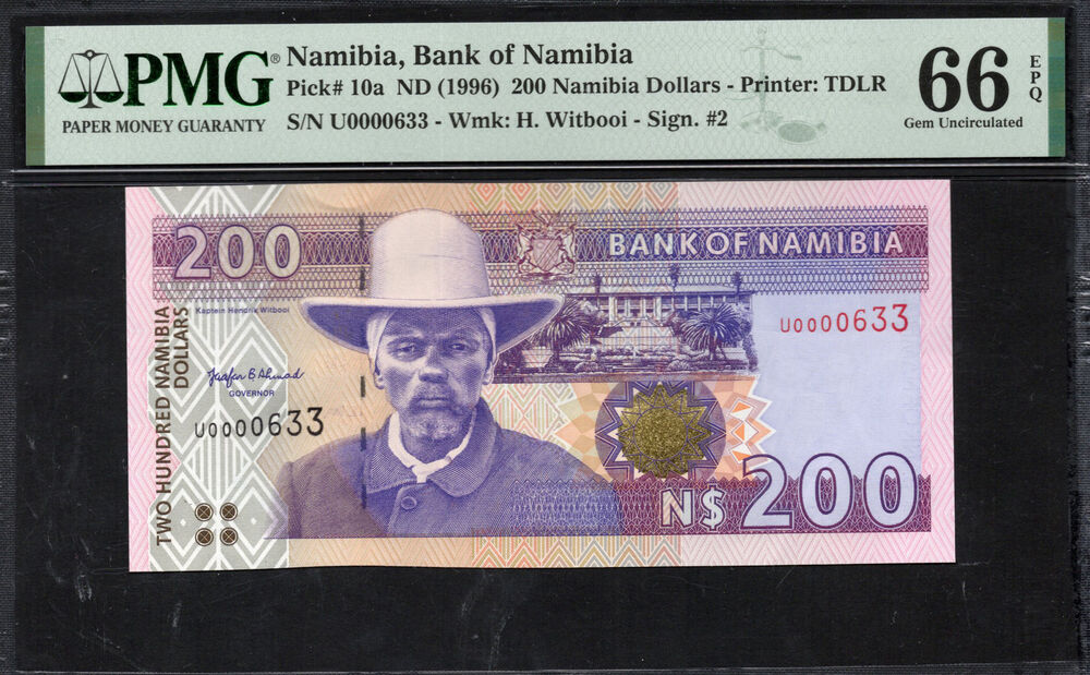 Namibia - 200 Namibia Dollars 1996 - Pick # 10a - PMG 66 EPQ