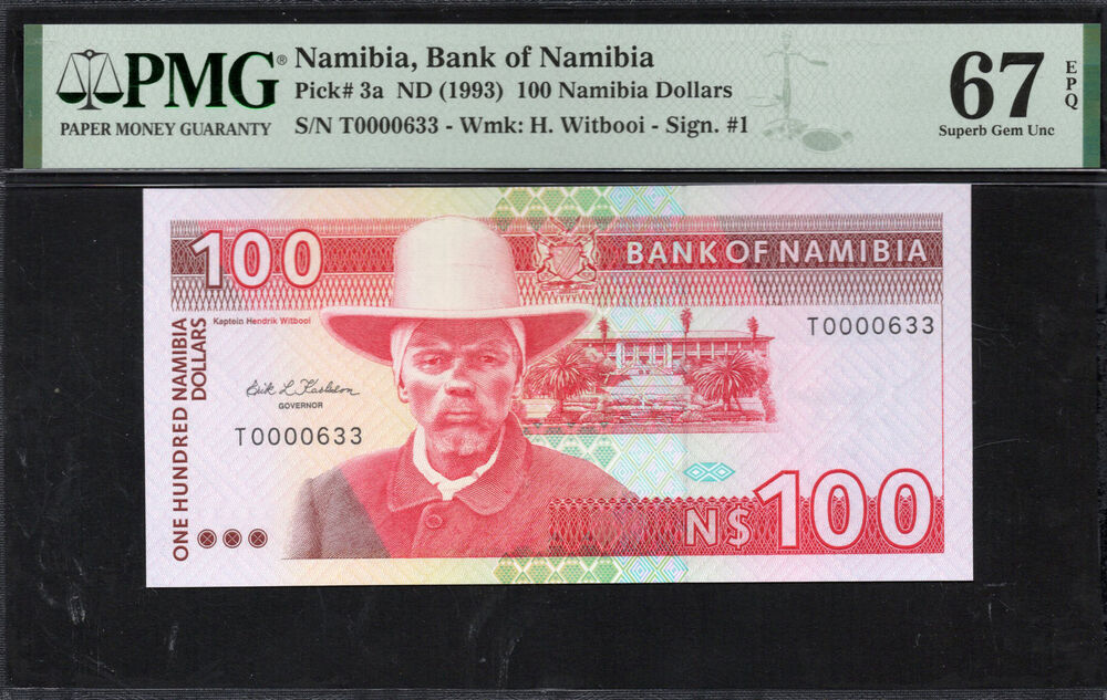 Namibia - 100 Namibia Dollars 1993 - Pick # 3a - PMG 67 EPQ