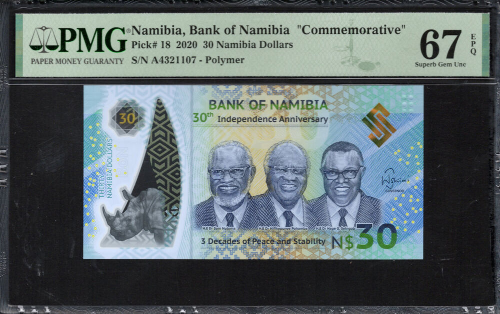 Namibia - 30 Namibia Dollars 2020 - Pick # 18 - PMG 67 EPQ