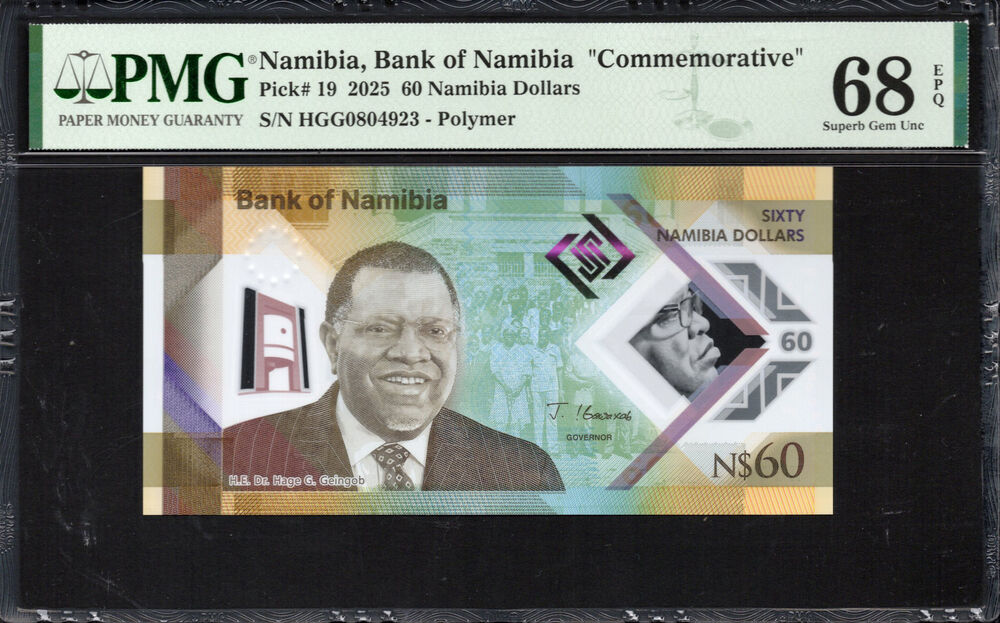 Namibia - 60 Namibia Dollars 2025 - Pick # 19 - PMG 68 EPQ