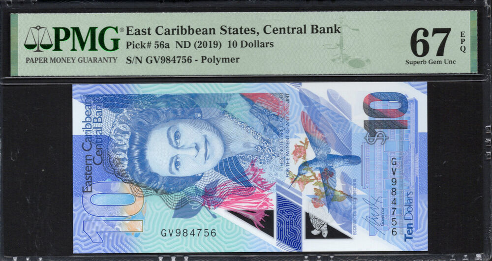 East Caribbean States - 10 Dollars 2019 - Pick # 56a - PMG 67 EPQ