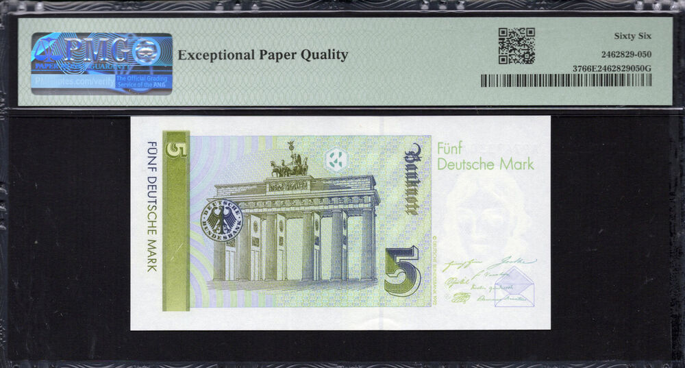 Germany - 5 Deutsche Mark 1991 - Pick # 37 - PMG 66 EPQ