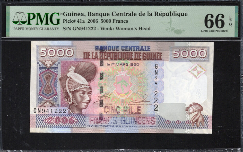 Guinea - 5.000 Francs 2006 - Pick # 41a - PMG 66 EPQ