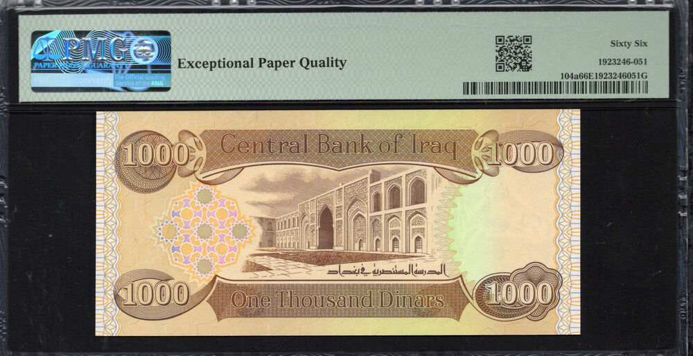 Iraq - 1.000 Dinars 2018 - Pick # 104a - PMG 66 EPQ