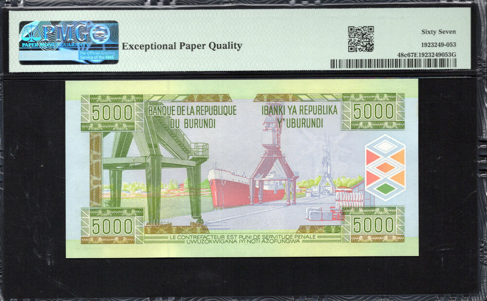 Burundi - 5.000 Francs 2013 - Pick # 48c - PMG 67 EPQ