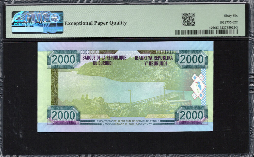 Burundi - 2.000 Francs 2008 - Pick # 47 - PMG 66 EPQ
