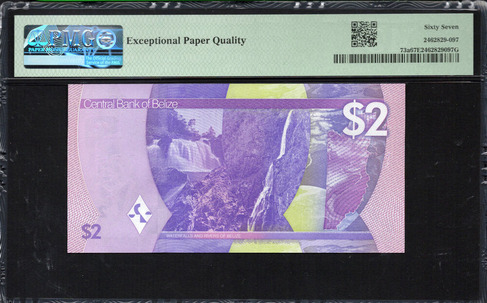Belize - 2 Dollars 2025 - Pick # 73a - PMG 67 EPQ