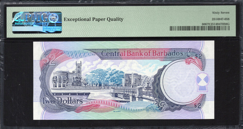 Barbados - 2 Dollars 2000 - Pick # 60 - PMG 67 EPQ