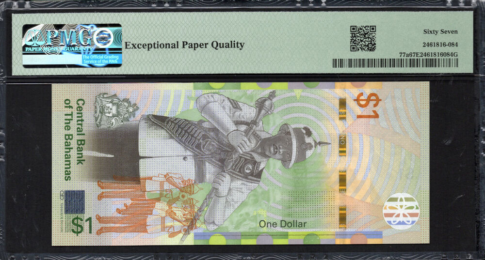 Bahamas - 1 Dollar 2017 - Pick # 77a - PMG 67 EPQ