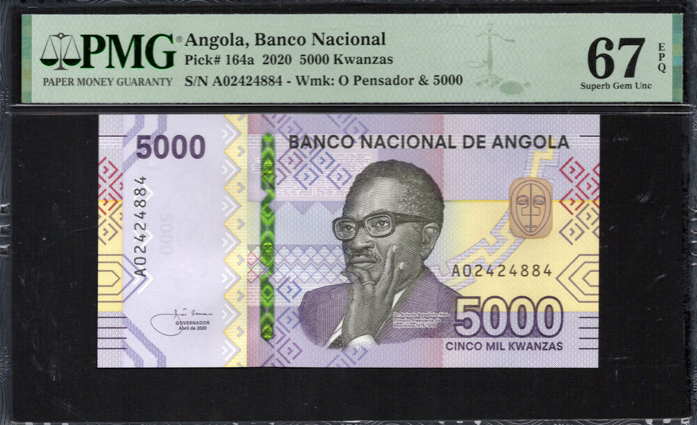 Angola - 5.000 Kwanzas 2020 - Pick # 164a - PMG 67 EPQ