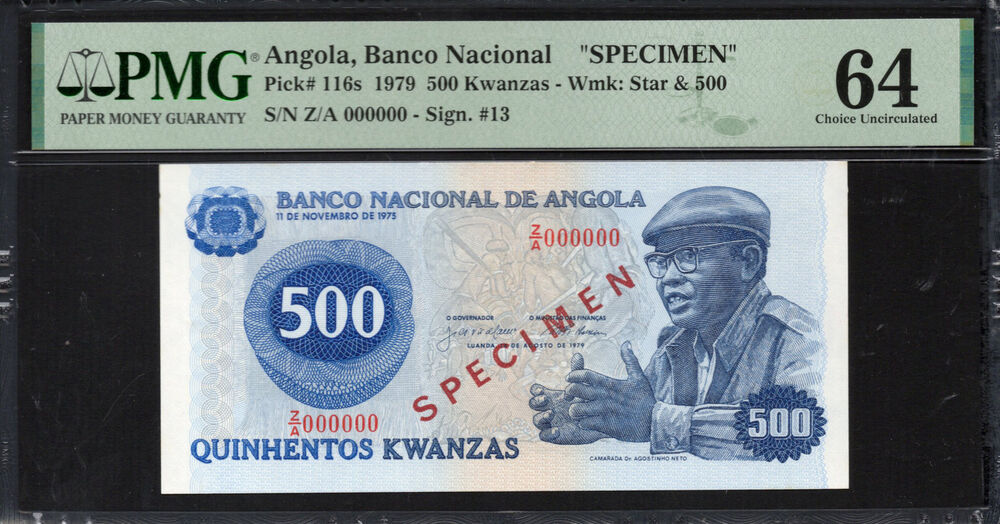Angola - 500 Kwanzas 1979 - Pick # 116s - PMG 64