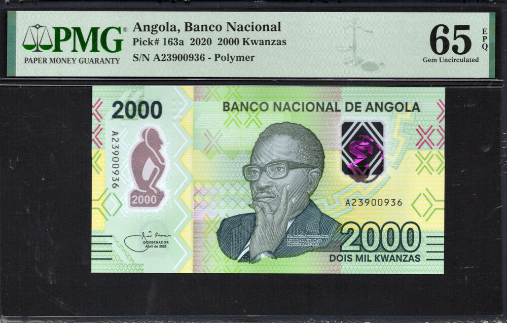 Angola - 2.000 Kwanzas 2020 - Pick # 163a - PMG 65 EPQ