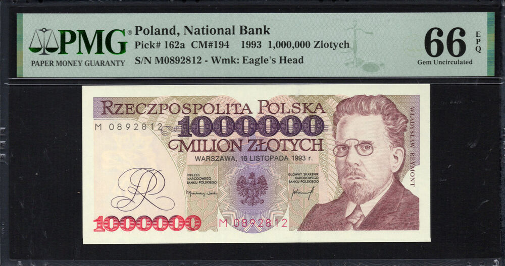 Poland - 1.000.000 Zlotych 1993 - Pick # 162a - PMG 66 EPQ