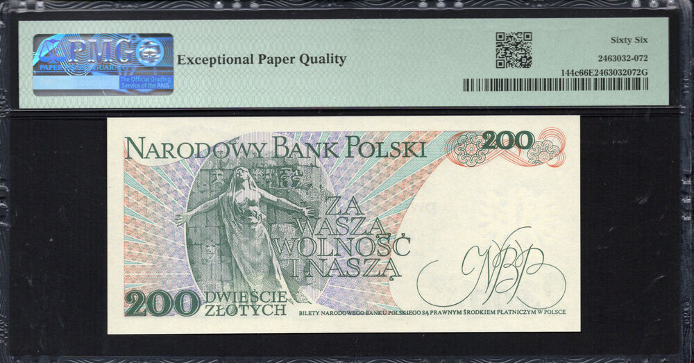 Poland - 200 Zlotych 1986 - Pick # 144c - PMG 66 EPQ