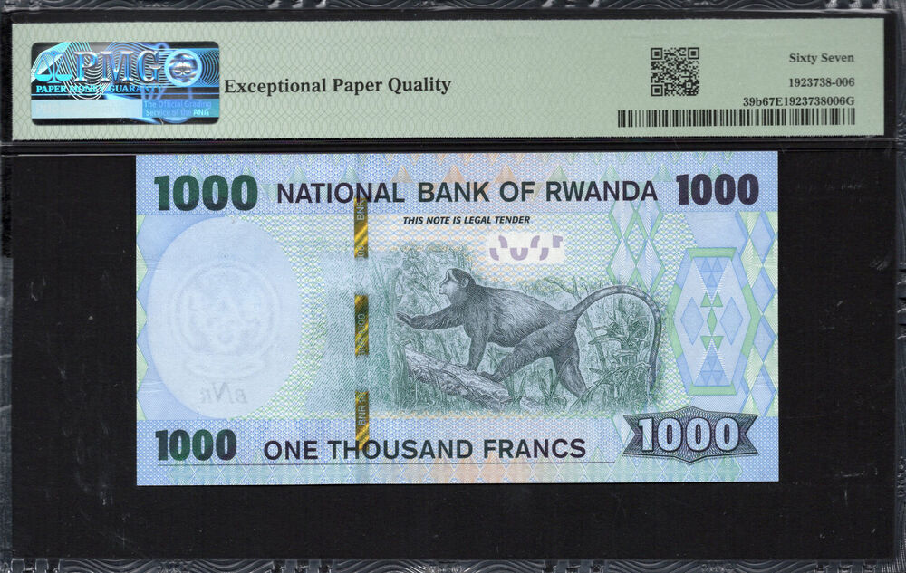 Rwanda - 1.000 Francs 2019 - Pick # 39b - PMG 67 EPQ