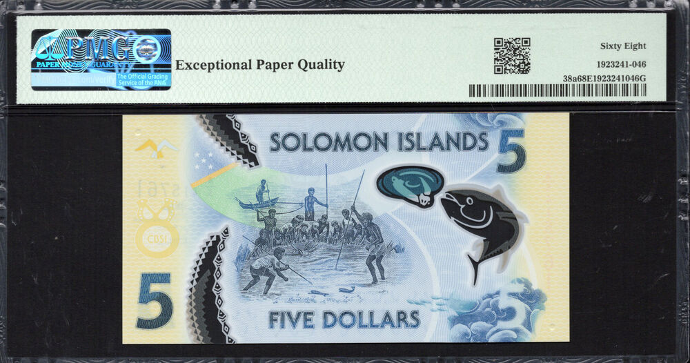 Solomon Islands - 5 Dollars 2019 - Pick # 38a - PMG 68 EPQ