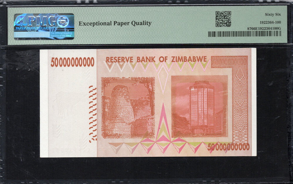Zimbabwe - 50.000.000.000 Dollars 2008 - Pick # 87 - PMG 66 EPQ