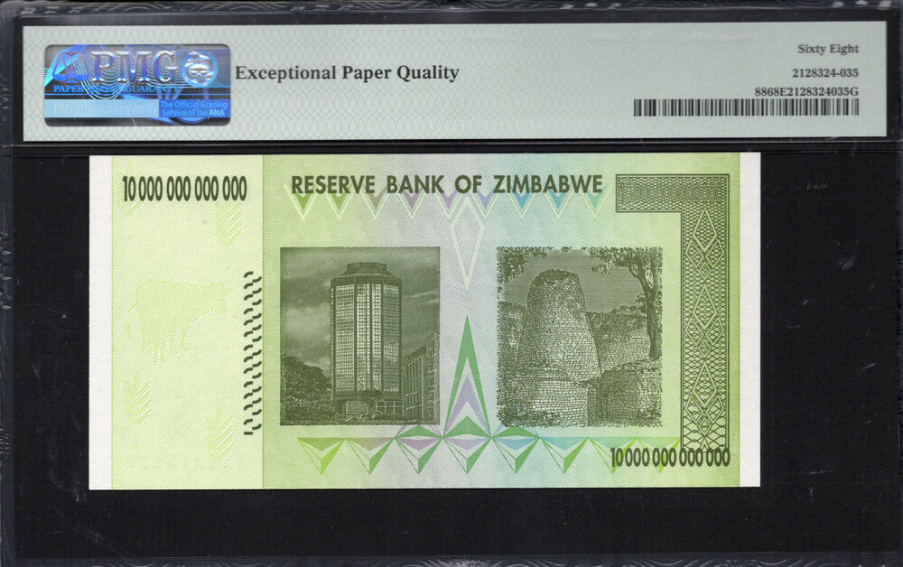 Zimbabwe - 10 Trillion Dollars 2008 - Pick # 88 - PMG 68 EPQ
