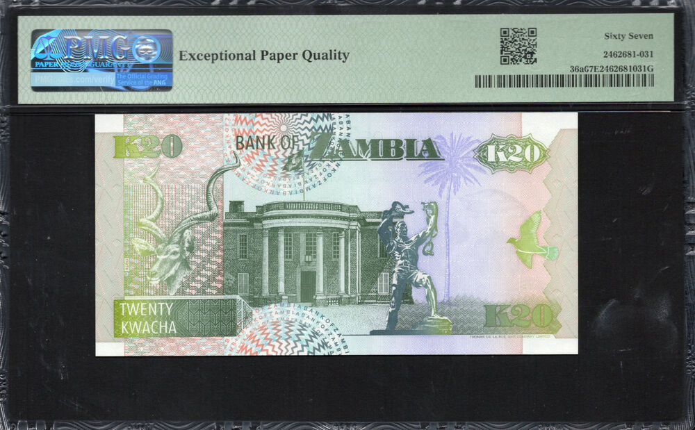 Zambia - 20 Kwacha 1992 - Pick # 36a - PMG 67 EPQ