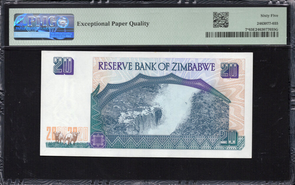 Zimbabwe - 20 Dollars 1997 - Pick # 7f - PMG 65 EPQ