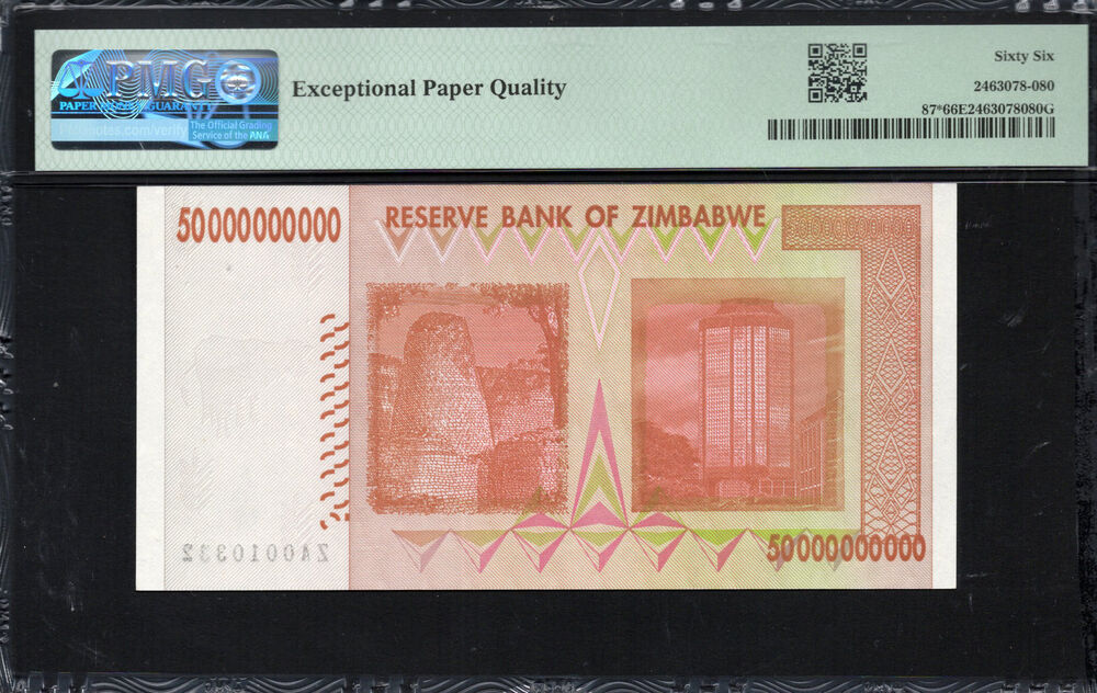 Zimbabwe - 50.000.000.000 Dollars 2008 - Pick # 87 - PMG 66 EPQ