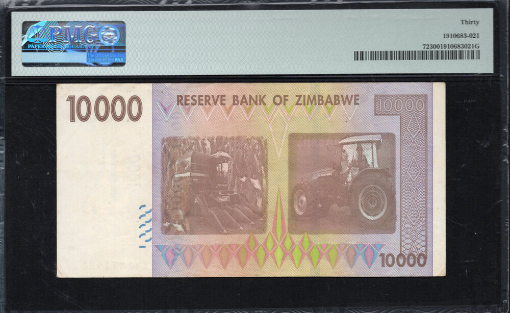 Zimbabwe - 10.000 Dollars 2008 - Pick # 72 - PMG 30 Very Fine