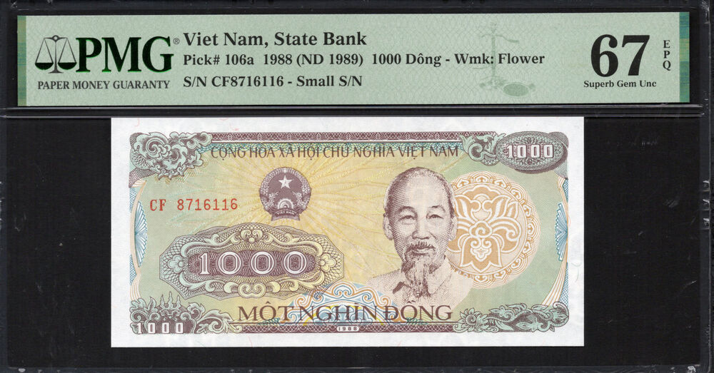 Vietnam - 1.000 Dong 1988 - Pick # 106a - PMG 67 EPQ