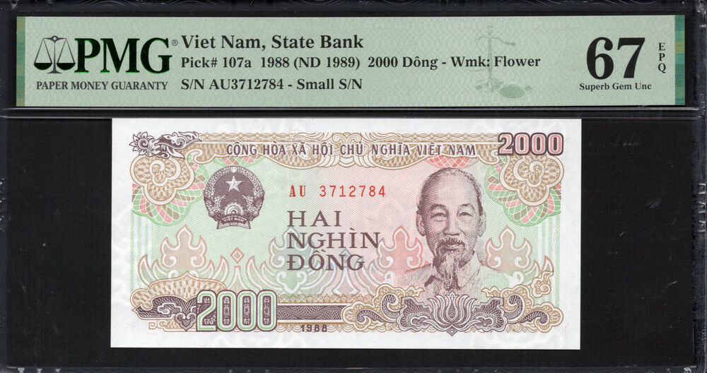 Vietnam - 2.000 Dong 1988 - Pick # 107a - PMG 67 EPQ