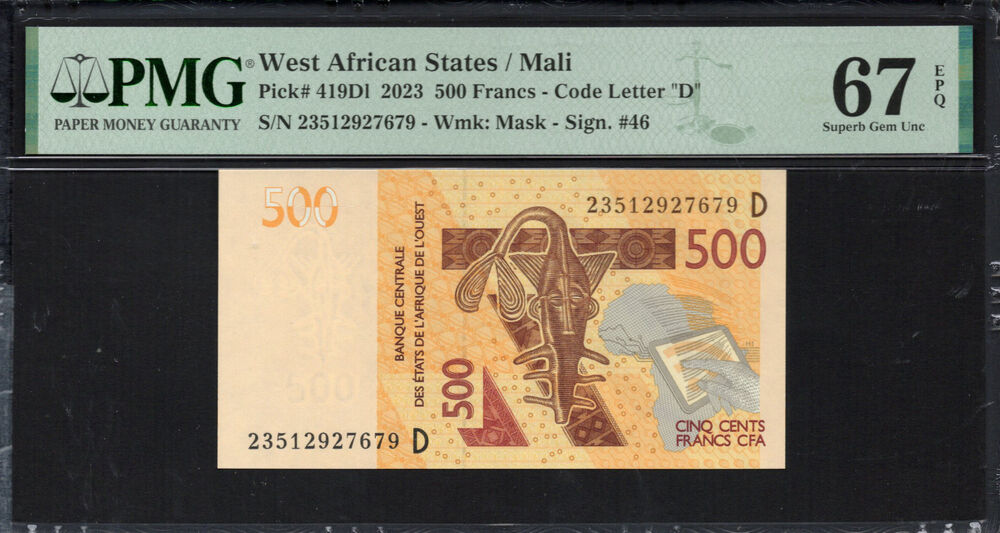 Mali - 500 Francs 2023 - Pick # 419D1 - PMG 67 EPQ