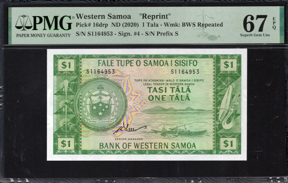 Western Samoa - 1 Tala 2020 - Pick # 16drp - PMG 67 EPQ