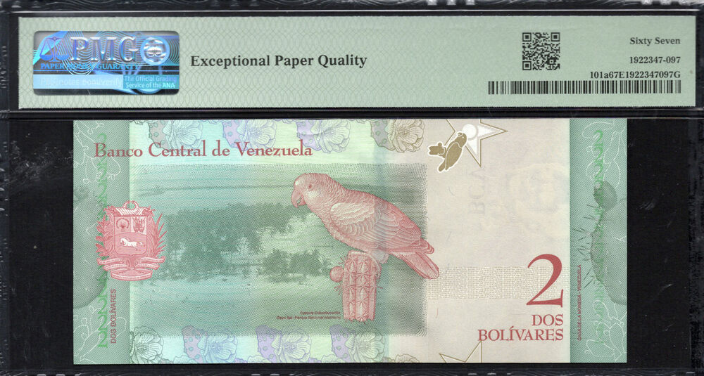 Venezuela - 2 Bolívares 2018 - Pick # 101a - PMG 67 EPQ