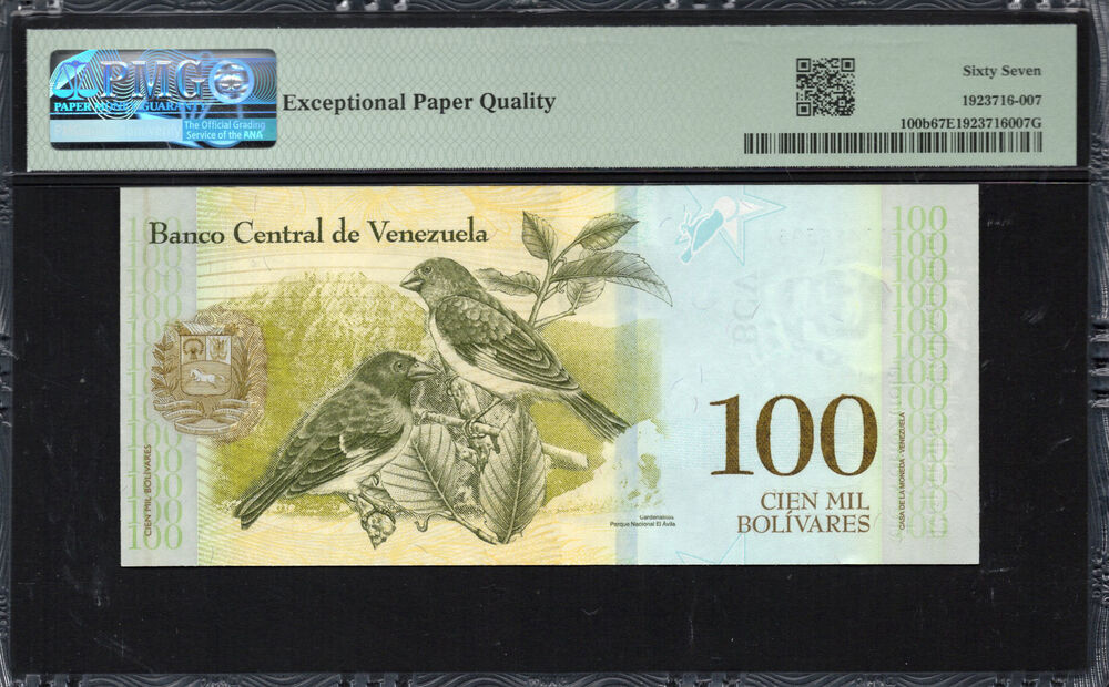 Venezuela - 100.000 Bolívares 2017 - Pick # 100b - PMG 67 EPQ
