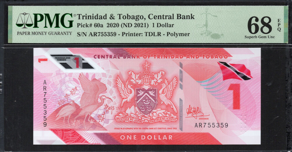 Trinidad & Tobago - 1 Dollar 2020 - Pick # 60a - PMG 68 EPQ