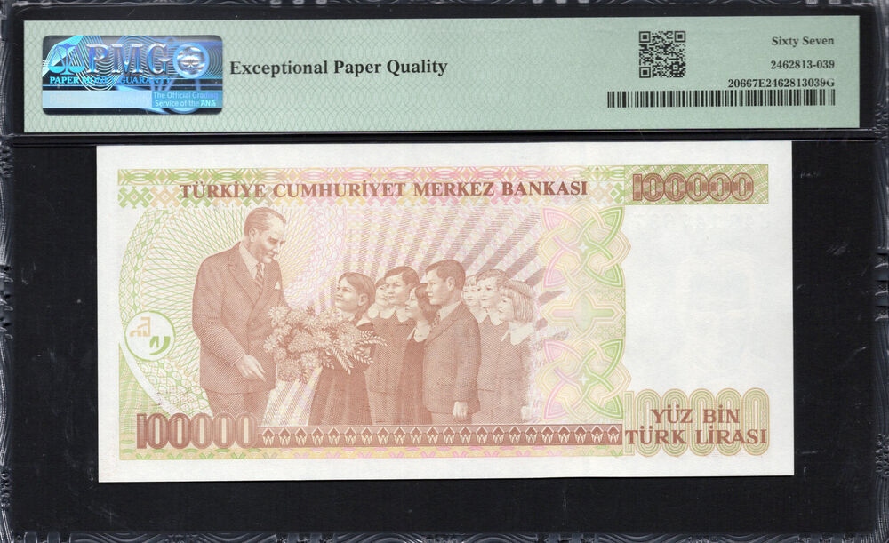 Turkey - 100.000 Lirasi 1970 - Pick # 206 - PMG 67 EPQ