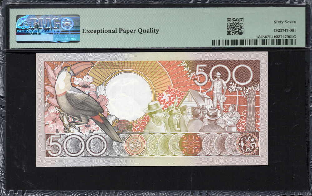 Suriname - 500 Gulden 1988 - Pick # 135b - PMG 67 EPQ