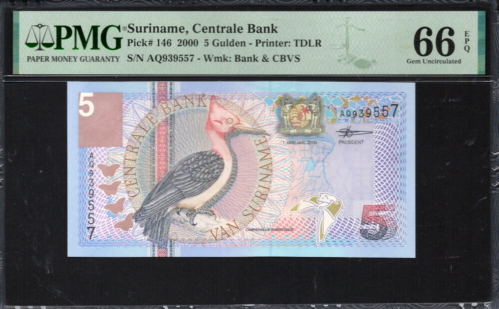 Suriname - 5 Gulden 2000 - Pick # 146 - PMG 66 EPQ