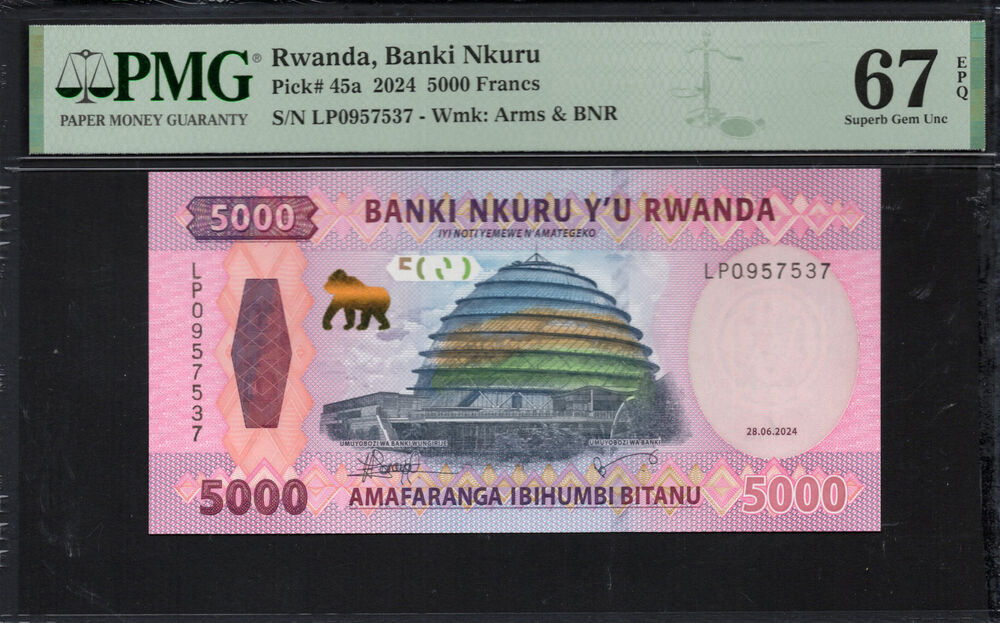 Rwanda - 5.000 Francs 2024 - Pick # 45a - PMG 67 EPQ